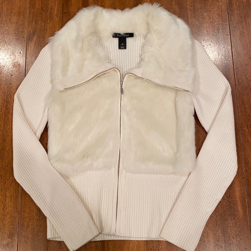 Women’s zip up faux fur sweater